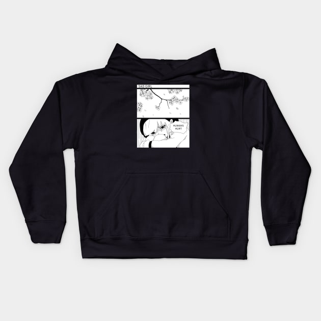 Sad Girl Kids Hoodie by OniSide